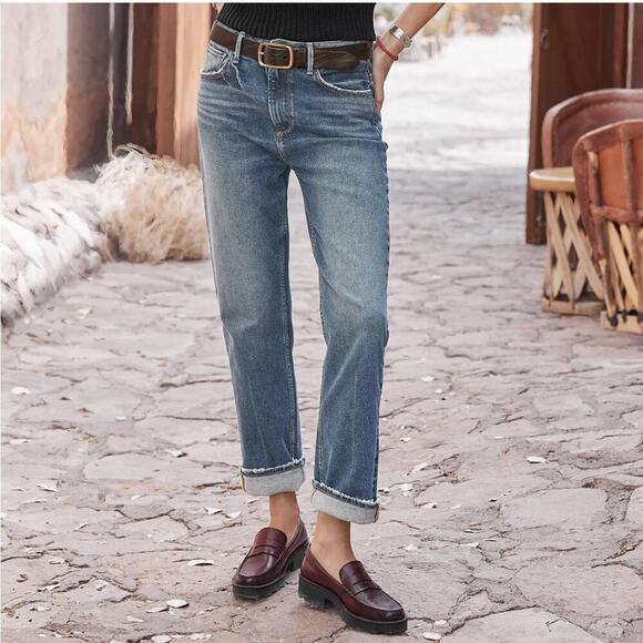 Driftwood Stella Classic Straight Ankle Jeans Vintage Blue Women’s Size 26 - Picture 3 of 8